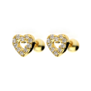 Heart earrings with zircons
